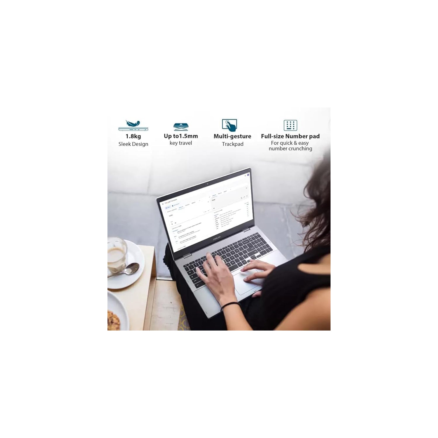ASUS Chromebook Intel Celeron Dual Core N4500 - (8 GB/128 GB eMMC Storage/ChromeOS) CX1500CKA-NJ0395 (15.6 Inch, Silver, 1.80 Kg)