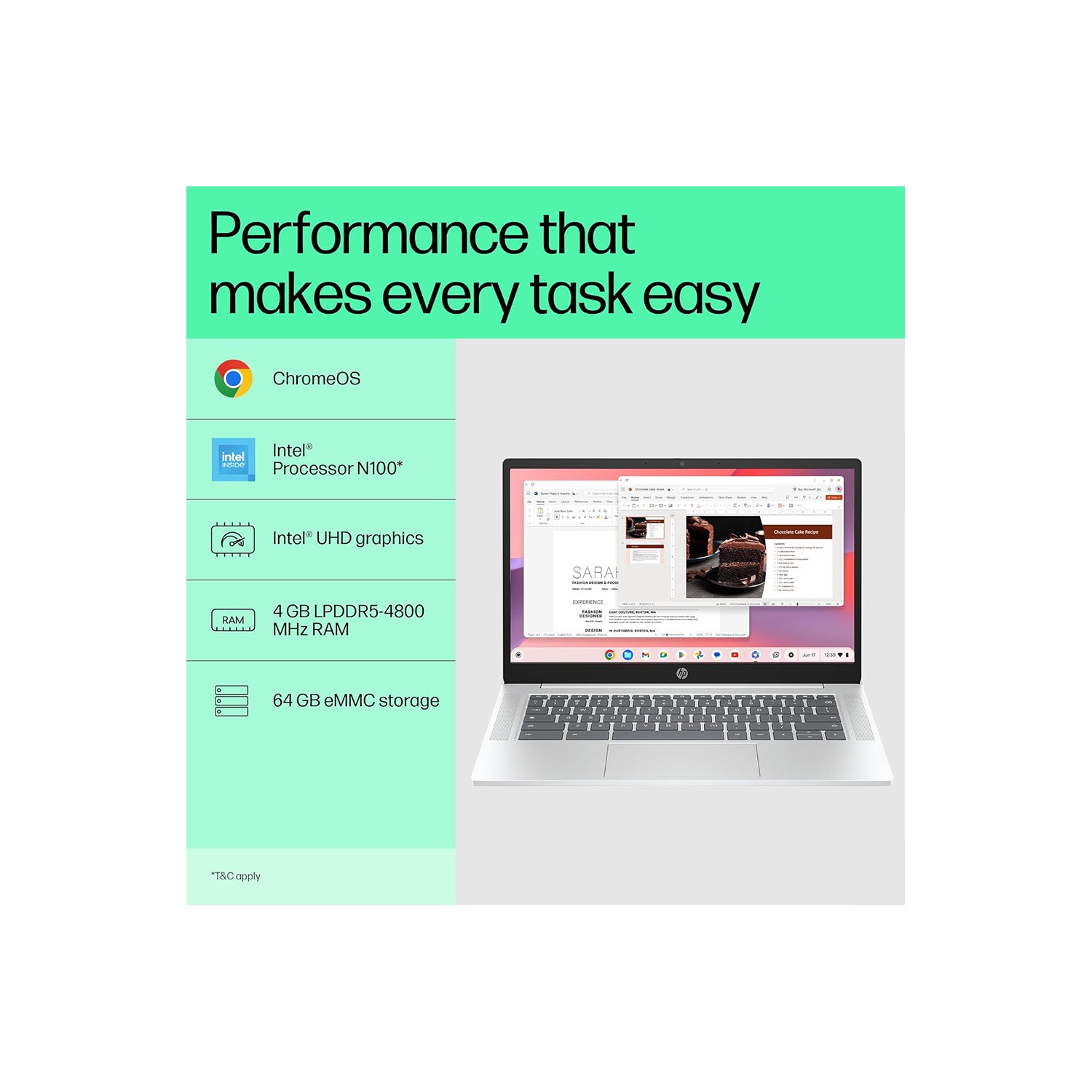 HP Chromebook Plus Intel Core i3 N305 - (8 GB/256 GB/Chrome Plus) 14a-nf0017TU Chromebook  (14 Inch, Meteor Silver Cover & Keyboard Frame, Mineral Silver Base, 1.45 Kg)