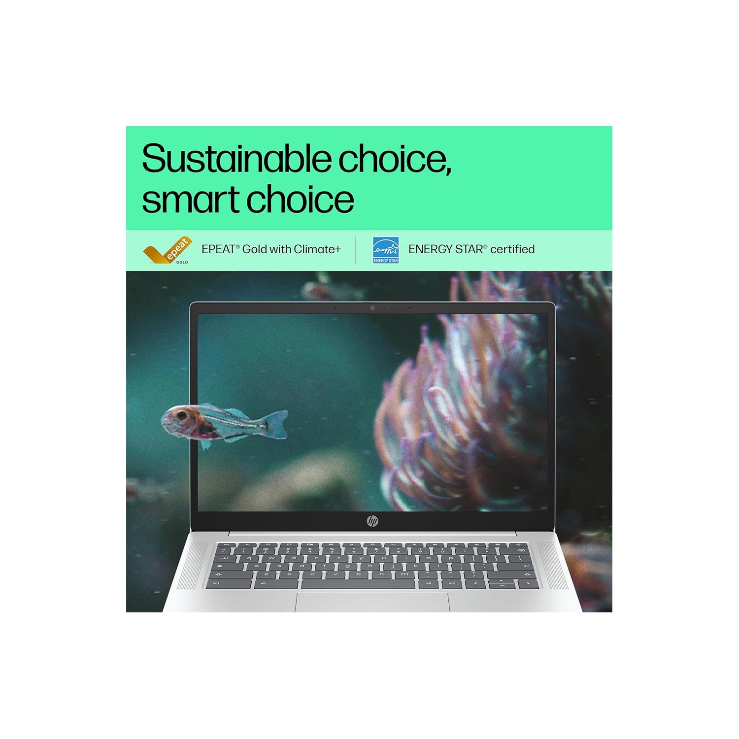HP Chromebook Plus Intel Core i3 N305 - (8 GB/256 GB/Chrome Plus) 14a-nf0017TU Chromebook  (14 Inch, Meteor Silver Cover & Keyboard Frame, Mineral Silver Base, 1.45 Kg)