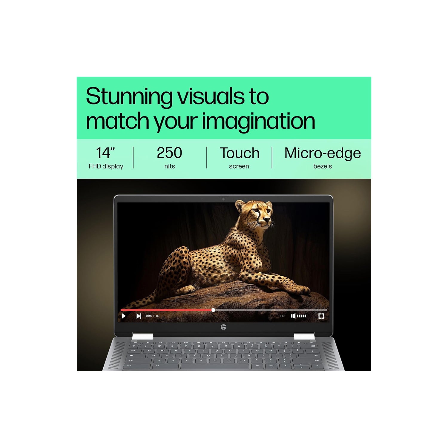 HP Chromebook Plus Intel Core i3 N305 - (8 GB/128 GB/Chrome Plus) 14b-cd0013TU Chromebook  (14 Inch, Meteor Silver, 1.37 Kg)